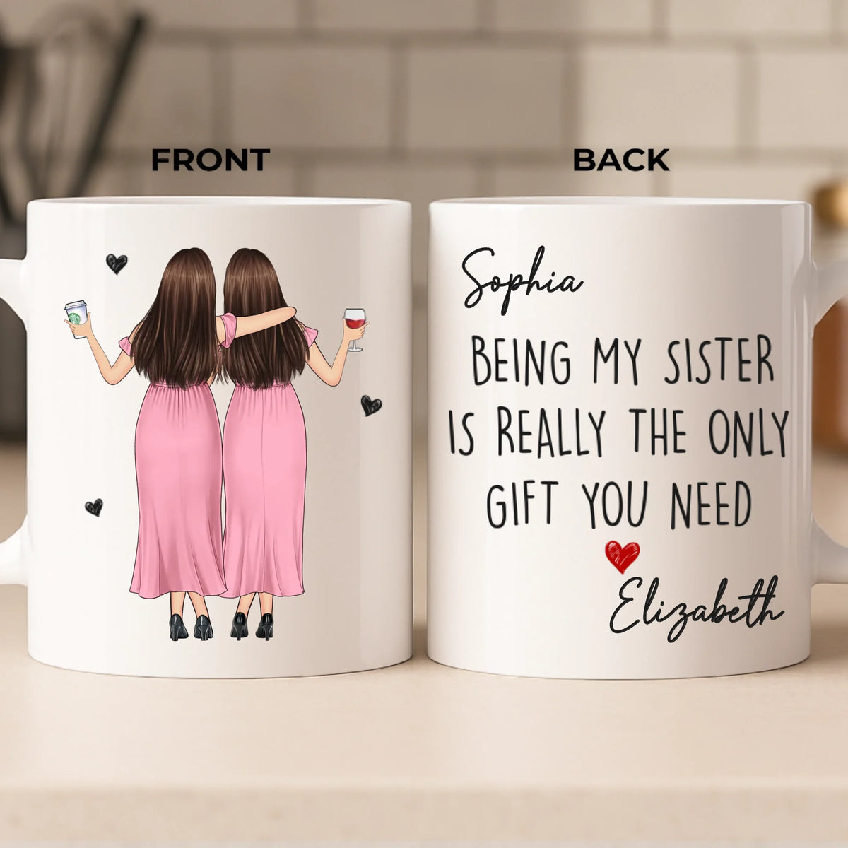 Custom Mug - Personalized Best Friend Birthday Gifts For Women, Besties, Sisters, BFF - Laugh Lines And Memories