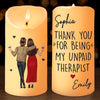 Custom LED Candle - Personalized Best Friend Birthday Gifts For Women, Besties, Sisters, BFF - Glowing Through It Together