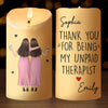 Custom LED Candle - Personalized Best Friend Birthday Gifts For Women, Besties, Sisters, BFF - Glowing Through It Together