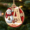 Custom Snowman Double Layer Wooden Ornament - Personalized Christmas Birthday Gifts For Mom, Dad, Brother, Sister, Kids - Where Love Feels Effortless