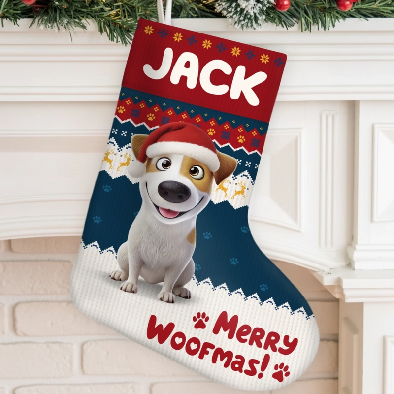 Custom Christmas Stocking - Personalized Christmas Birthday Gifts For Dog Cat Lovers, Dog Dad And Mom, Cat Owners - Frosty Fur Baby