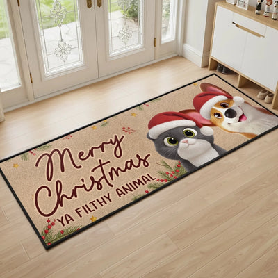 Custom Runner Rug - Personalized Christmas Birthday Gifts For Dog Cat Lovers, Dog Dad And Mom, Cat Owners -  Where Tails Never Stop Wagging