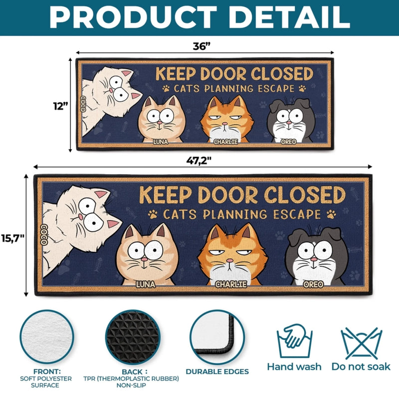 Custom Runner Rug - Personalized Birthday Gifts For Cat Lovers, Cat Mom And Dad - The Boss Cats Are Watching
