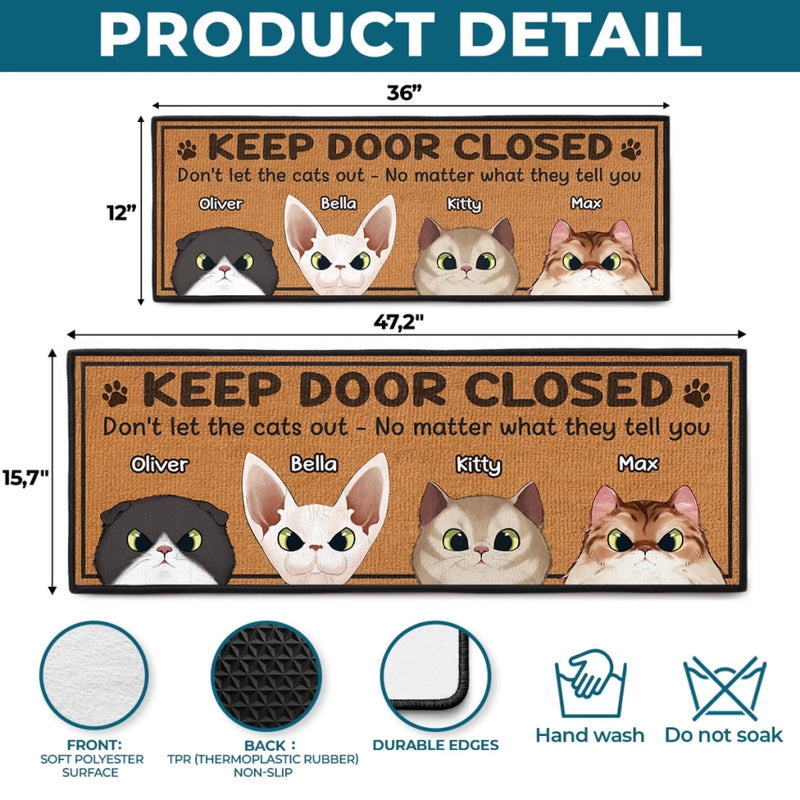 Custom Runner Rug - Personalized Birthday Gifts For Cat Lovers, Cat Mom And Dad - This House Runs On Cat Drama