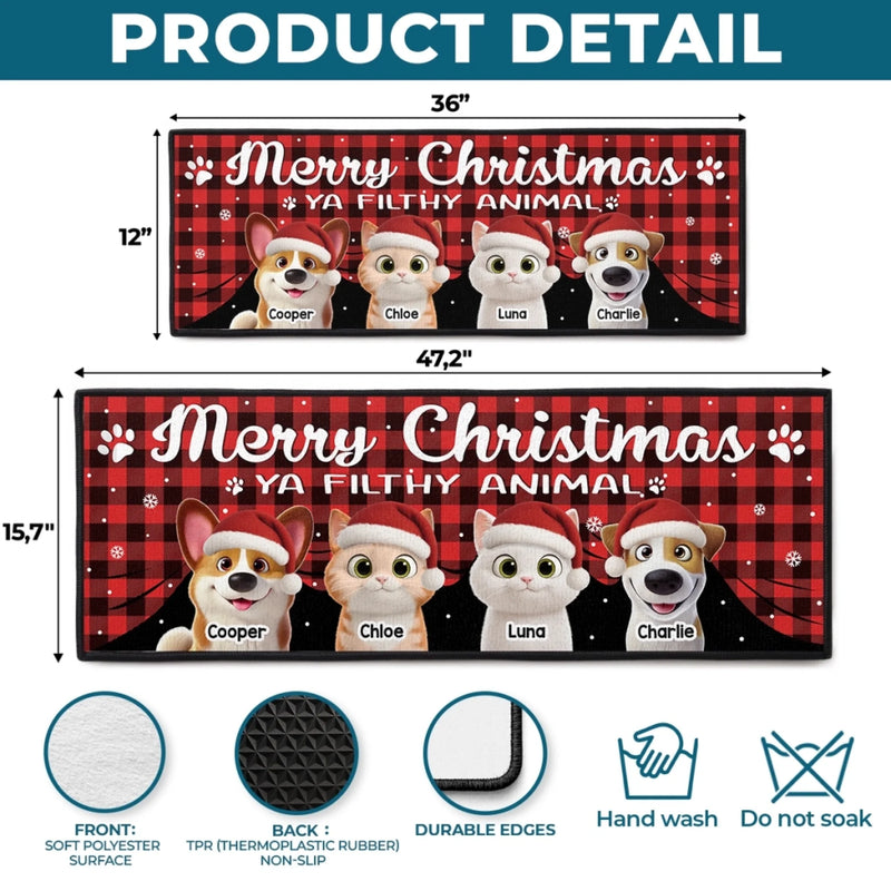 Custom Runner Rug - Personalized Christmas Birthday Gifts For Dog Cat Lovers, Dog Dad And Mom, Cat Owners - Home Of Happy Paws