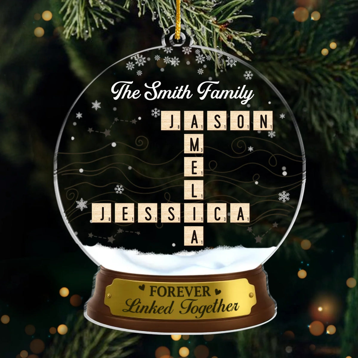 Custom Scrabble Acrylic Ornament - Personalized Christmas Birthday Gifts For Mom, Dad, Brother, Sister, Kids - Together Is Our Favorite Place