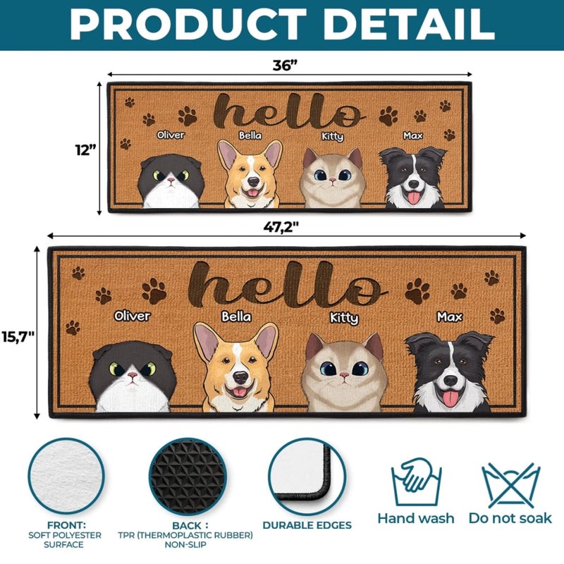 Custom Runner Rug - Personalized Birthday Gifts For Dog Cat Lovers, Dog Dad And Mom, Cat Owners - Welcome, The Pets Run This House