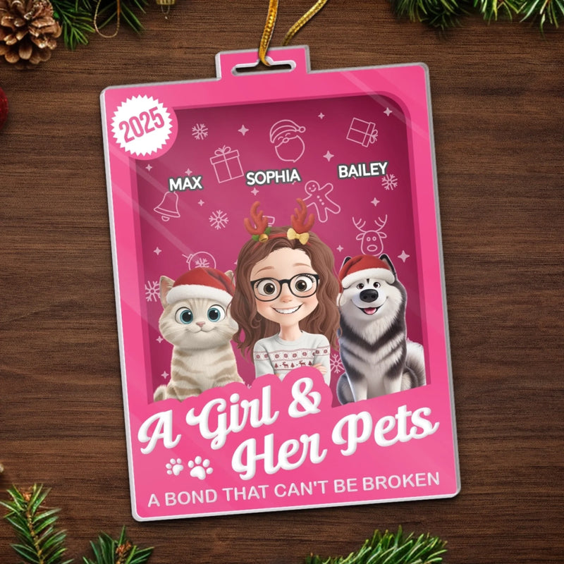 Custom Toy Box Acrylic Ornament - Personalized Christmas Birthday Gifts For Dog Cat Lovers, Dog Dad And Mom, Cat Owners - My World In Fur Form