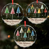 Custom Circle Glass Ornament - Personalized Christmas Birthday Gifts For Mom, Dad, Brother, Sister, Kids - Where Joy Finds Home