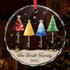 Custom Circle Glass Ornament - Personalized Christmas Birthday Gifts For Mom, Dad, Brother, Sister, Kids - Where Joy Finds Home