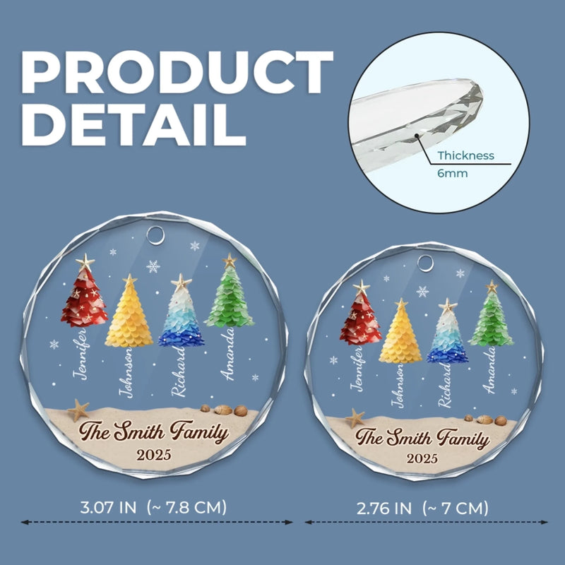 Custom Circle Glass Ornament - Personalized Christmas Birthday Gifts For Mom, Dad, Brother, Sister, Kids - Where Joy Finds Home
