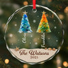 Custom Circle Glass Ornament - Personalized Christmas Birthday Gifts For Mom, Dad, Brother, Sister, Kids - Where Joy Finds Home