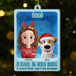 Custom Name Christmas Girl and Dog Gifts - Personalized Ornament