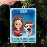 Custom Name Christmas Girl and Dog Gifts - Personalized Ornament