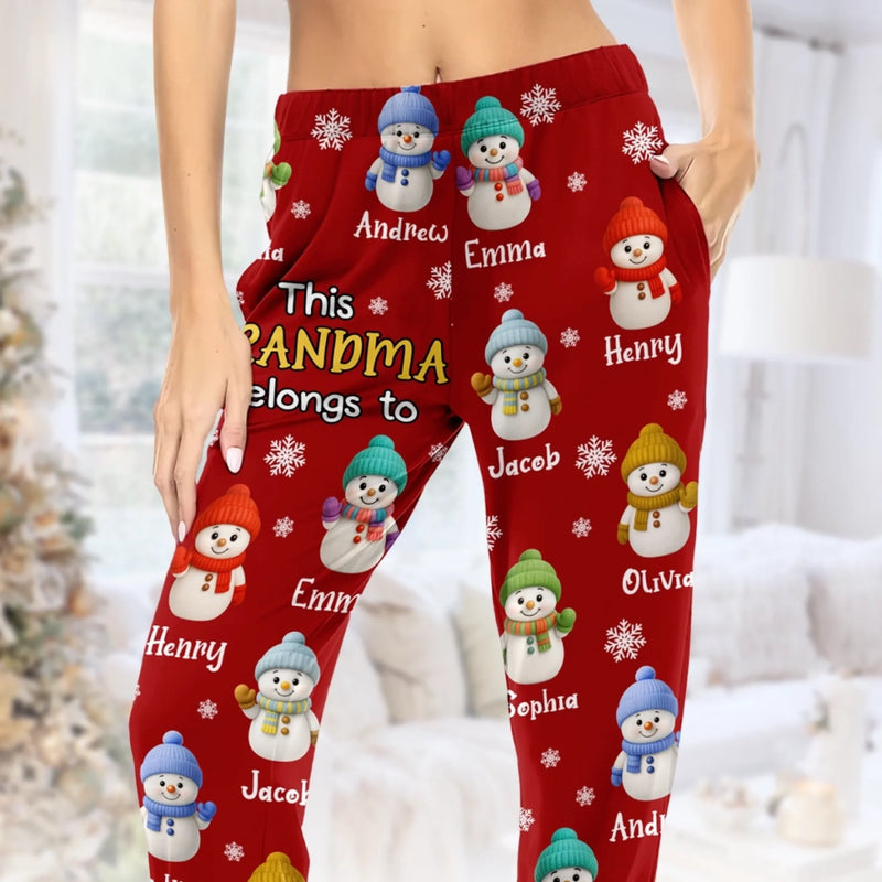 Custom Snowman Pajama Pants - Personalized Christmas Birthday Gifts For Grandpa, Grandma - Where Wisdom Meets Tender Love