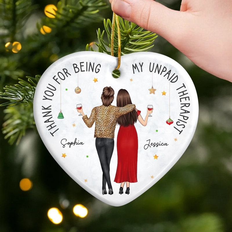 Custom Ceramic Ornament - Personalized Best Friend Christmas Birthday Gifts For Women, Besties, Sisters, BFF - You Make Spirits Bright