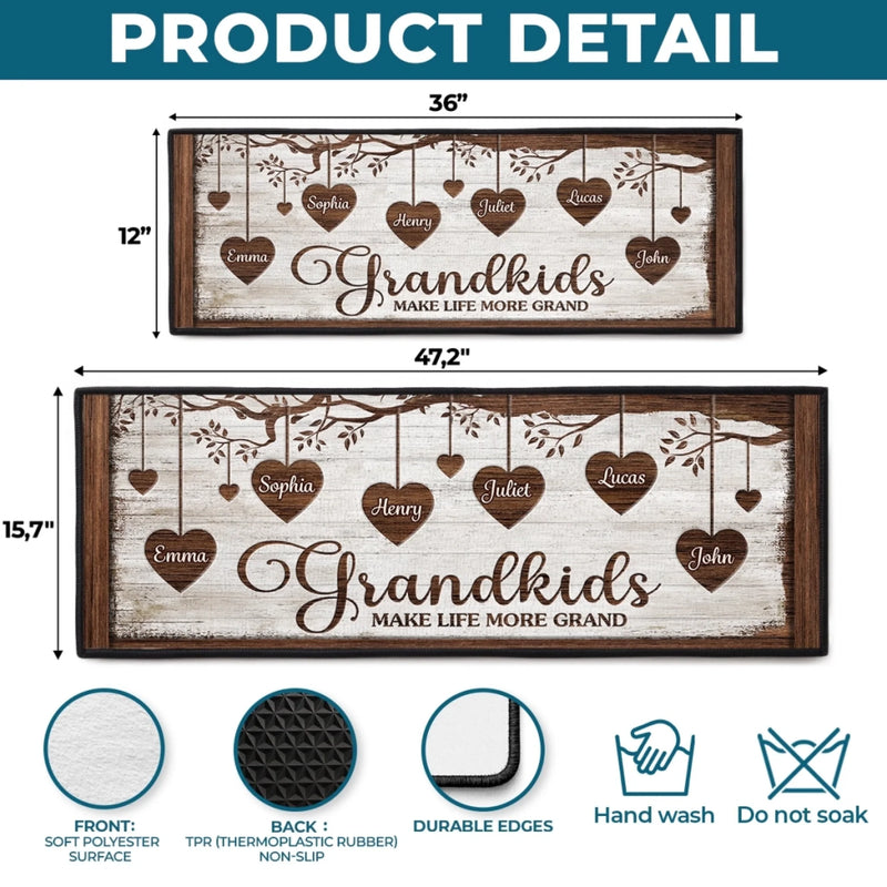 Custom Runner Rug - Personalized Birthday Gifts For Grandpa, Grandma - Love Grows Here Always