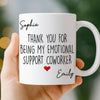 Custom Mug - Personalized Funny Gifts For Coworker, Work Bestie - Running On Caffeine And Gossip