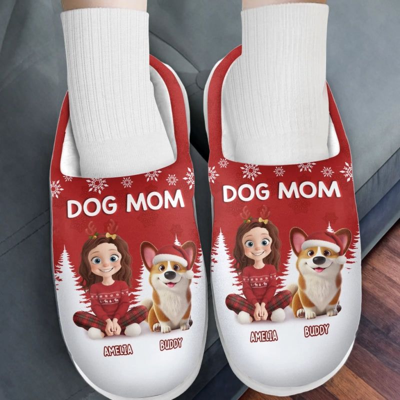 Custom Fluffy Slippers - Personalized Christmas Birthday Gifts For Dog Lovers, Dog Dad And Mom - Pawfect Vibes Only