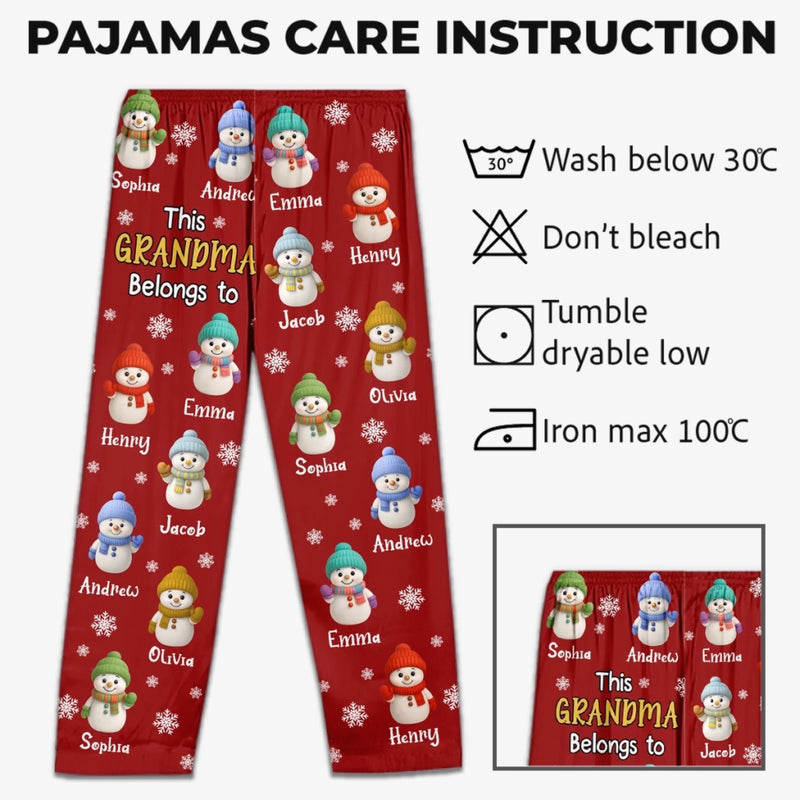 Custom Snowman Pajama Pants - Personalized Christmas Birthday Gifts For Grandpa, Grandma - Where Wisdom Meets Tender Love