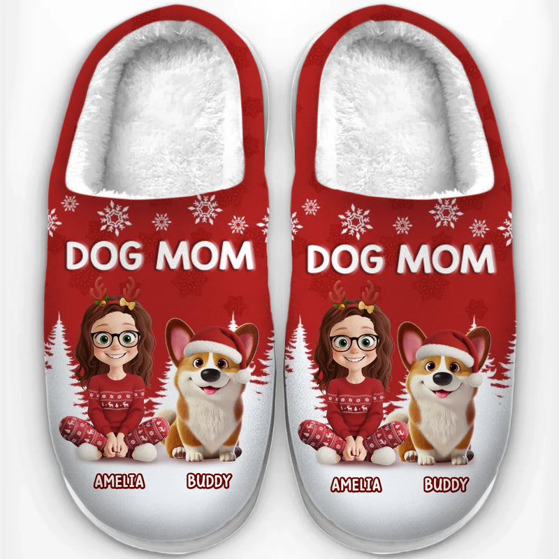 Custom Fluffy Slippers - Personalized Christmas Birthday Gifts For Dog Lovers, Dog Dad And Mom - Pawfect Vibes Only