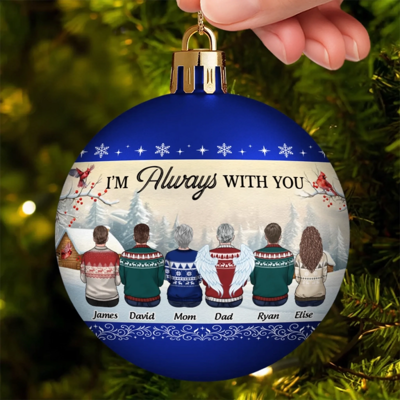 Custom Full Wrap Ball Ornament - Personalized Christmas Memorial Sympathy Gifts For Loss Of Mom, Dad - We Are Always With You