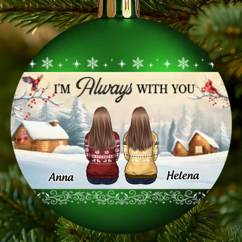 Custom Full Wrap Ball Ornament - Personalized Christmas Memorial Sympathy Gifts For Loss Of Mom, Dad - We Are Always With You