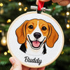 Custom Photo Embroidered Ornament - Personalized Christmas Birthday Gifts For Mom, Dad, Brother, Sister, Kids, Dog Cat Lovers - Love Is Furry And Endless