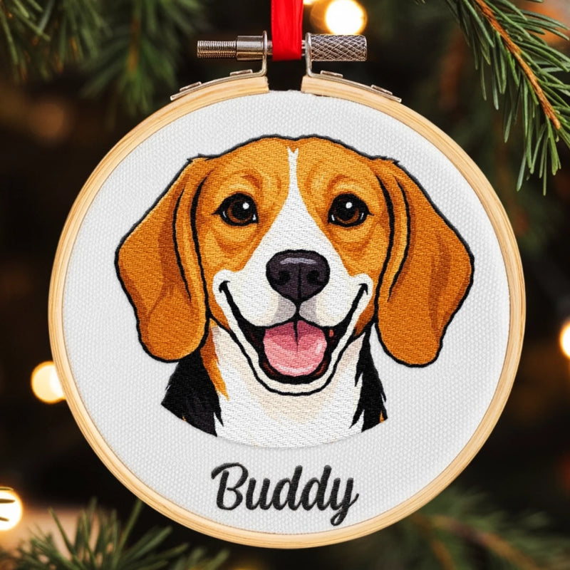 Custom Photo Embroidered Ornament - Personalized Christmas Birthday Gifts For Mom, Dad, Brother, Sister, Kids, Dog Cat Lovers - Love Is Furry And Endless