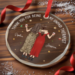 Custom Name Funny Friendship Christmas Gifts - Personalized Glass Ornament