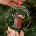 Custom Name Funny Friendship Christmas Gifts - Personalized Glass Ornament