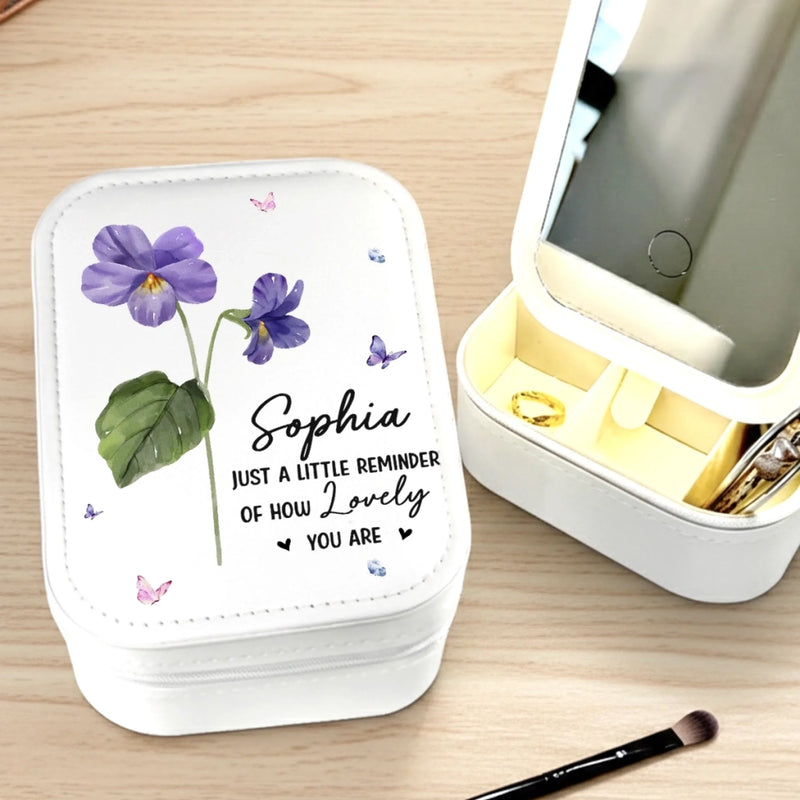 Custom Jewelry Box LED Makeup - Personalized Birthday Gifts For Besties, Sisters, BFF, Family, Yourself - You Are Enough Every Day