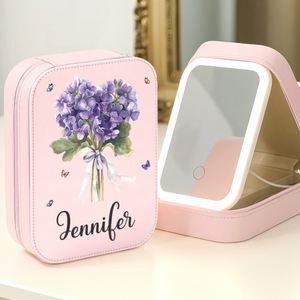 Custom Jewelry Box LED Makeup - Personalized Birthday Gifts For Besties, Sisters, BFF, Family, Yourself - Be Kind To Your Own Heart