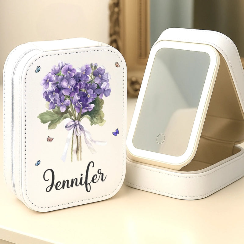 Custom Jewelry Box LED Makeup - Personalized Birthday Gifts For Besties, Sisters, BFF, Family, Yourself - Be Kind To Your Own Heart