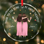 Custom Name Funny Friendship Christmas Gifts - Personalized Glass Ornament