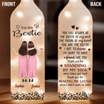Custom Bottle Lamp - Personalized Best Friend Birthday Gifts For Women, Besties, Sisters, BFF - Lighting The Way Together