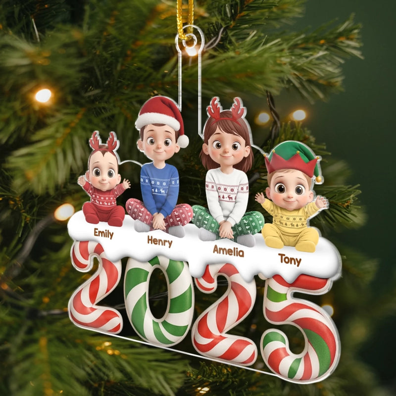 Custom Acrylic Ornament - Personalized Christmas Birthday Gifts For Mom, Dad, Brother, Sister, Kids - Family Is The Real Gift