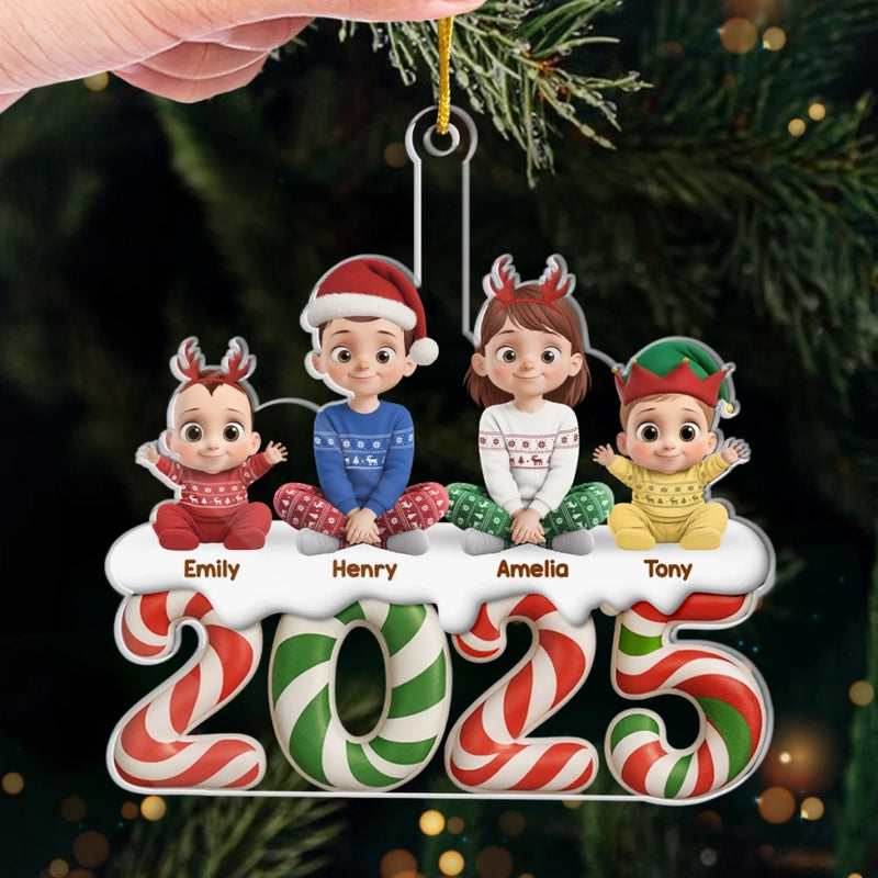 Custom Acrylic Ornament - Personalized Christmas Birthday Gifts For Mom, Dad, Brother, Sister, Kids - Family Is The Real Gift