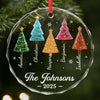 Custom Circle Glass Ornament - Personalized Christmas Birthday Gifts For Mom, Dad, Brother, Sister, Kids - Home Is Merrier With Family