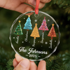 Custom Circle Glass Ornament - Personalized Christmas Birthday Gifts For Mom, Dad, Brother, Sister, Kids - Home Is Merrier With Family