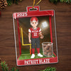 Custom American Football Acrylic Ornament - Personalized Christmas Birthday American Football Gifts For Football Lovers, Sports Fans, Sports Lovers - Born To Play