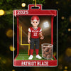 Custom American Football Acrylic Ornament - Personalized Christmas Birthday American Football Gifts For Football Lovers, Sports Fans, Sports Lovers - Born To Play