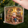 Custom Acrylic Ornament - Personalized Christmas Bookish Gifts For Book Lovers, Bookworms, Readers - This Nook Is My Happy Chapter