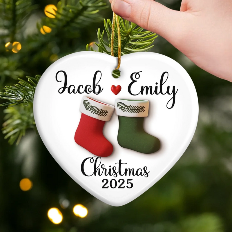 Custom Ceramic Ornament - Personalized Anniversary Christmas Wedding Gifts For Husband And Wife, Him And Her - You Are My Once In A Lifetime
