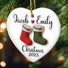 Custom Ceramic Ornament - Personalized Anniversary Christmas Wedding Gifts For Husband And Wife, Him And Her - You Are My Once In A Lifetime