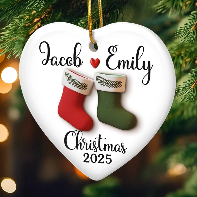 Custom Ceramic Ornament - Personalized Anniversary Christmas Wedding Gifts For Husband And Wife, Him And Her - You Are My Once In A Lifetime