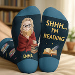Custom Name Book Lover Gifts for Women - Personalized Middle Tube Socks
