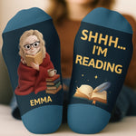 Custom Name Book Lover Gifts for Women - Personalized Middle Tube Socks