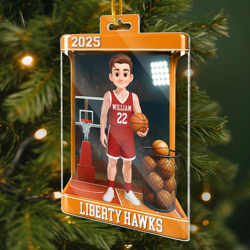 Custom Basketball Acrylic Ornament - Personalized Christmas Birthday Basketball Gifts For Basketball Lovers, Sports Fans, Sports Lovers - Hoop Dreams Come True