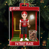 Custom American Football Acrylic Ornament - Personalized Christmas Birthday American Football Gifts For Football Lovers, Sports Fans, Sports Lovers - Born To Play